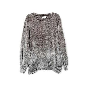 XL/1X Gray Chenille Sweater, Zenana